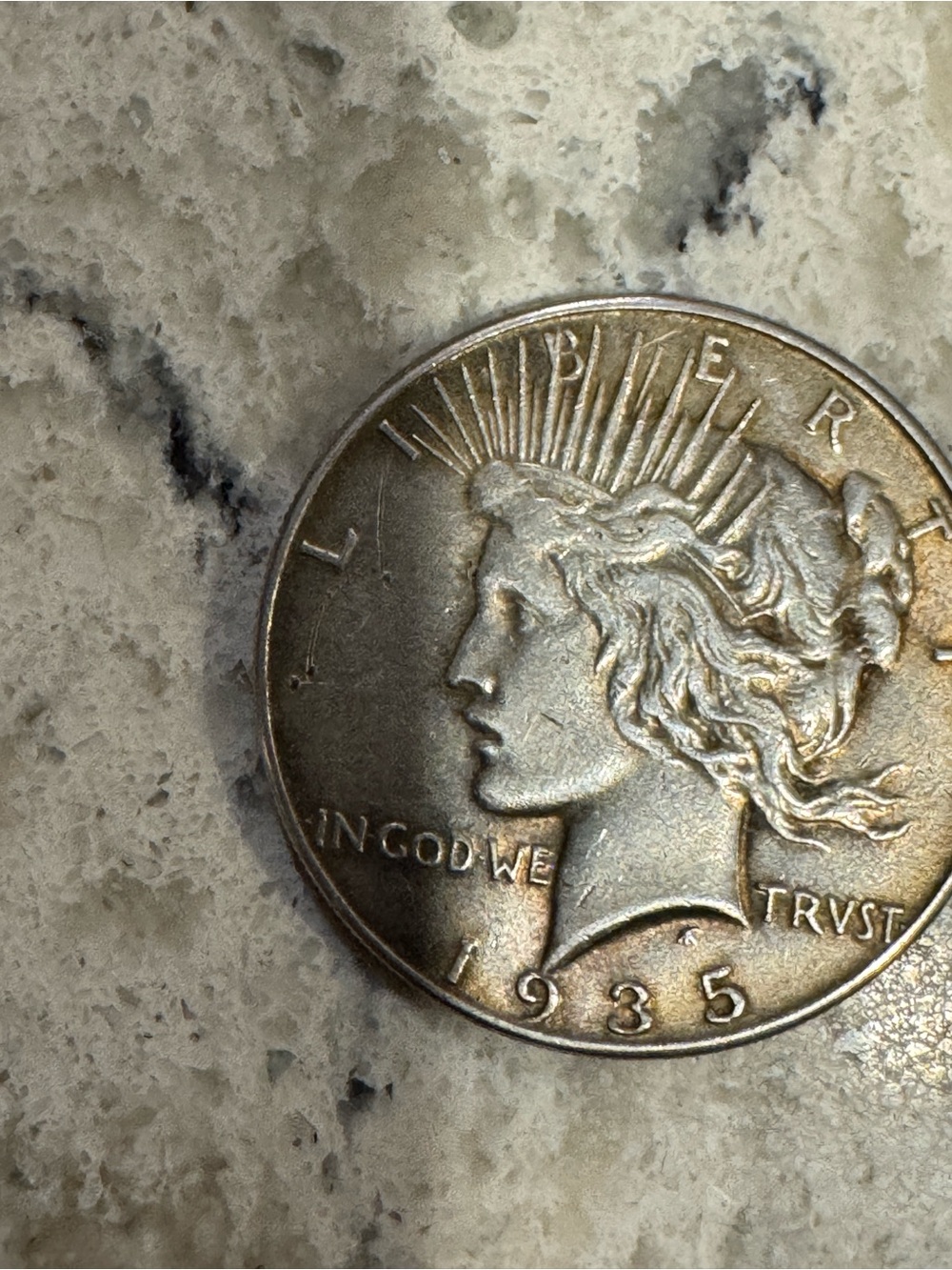 1935 Peace Silver Dollar - Classic Silver Tone